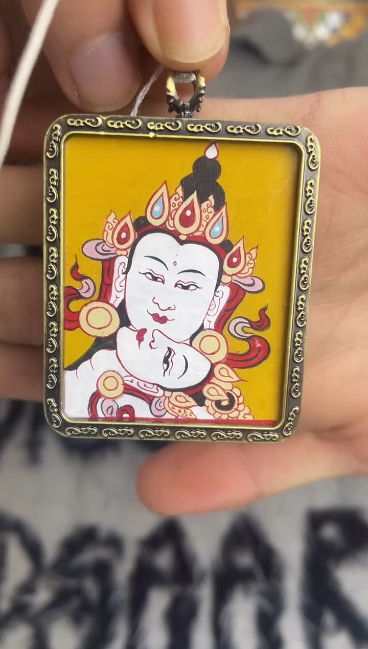 吊坠纯手绘唐卡（非质量问题不退不换）金刚萨埵