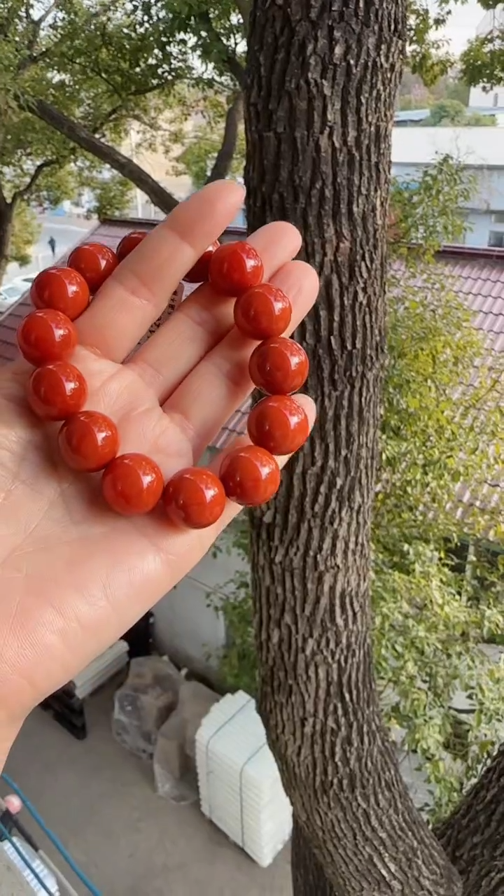 未镶嵌多样性发一件南红玛瑙【云端】16mm保山滴水洞圆珠单圈 