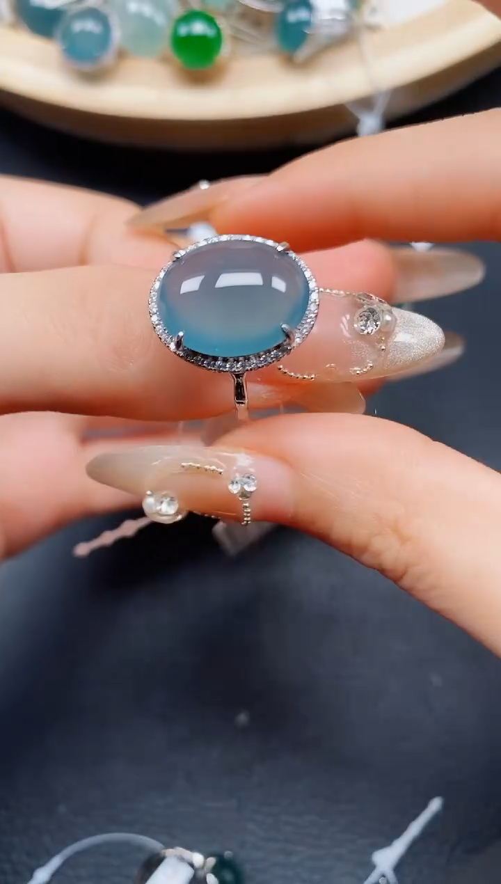 【闪购商品】翡翠戒指银S925镶嵌翡翠