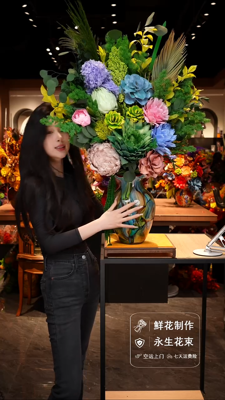 手工艺品琉璃手工花器花束空运包邮送货上门-以图片为准    