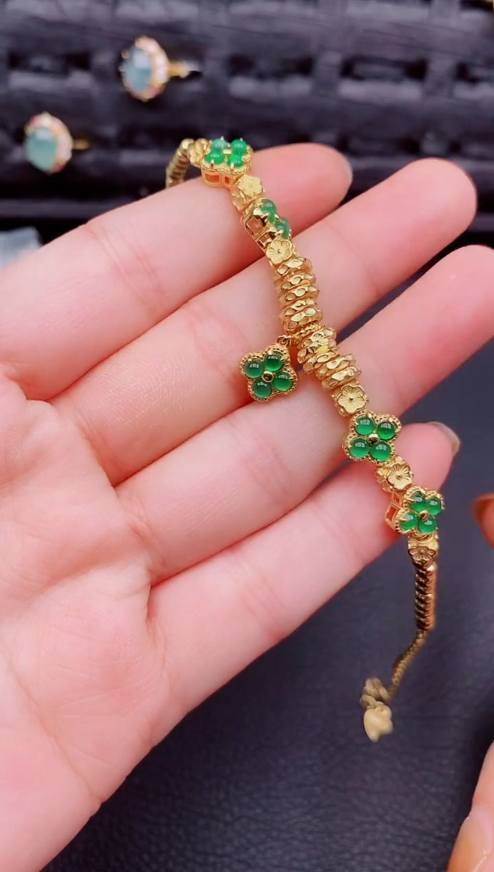 【闪购商品】翡翠手链银S925镶嵌天然a货翡翠399