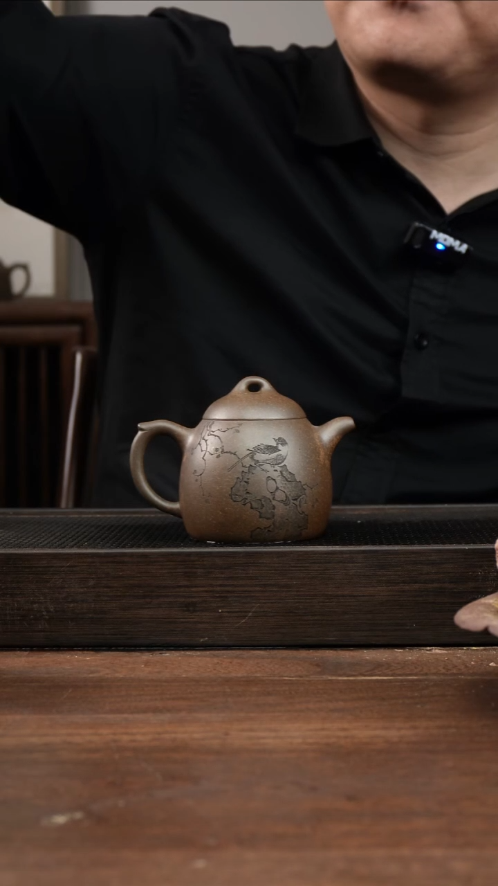 茶杯紫砂相***厌还原烧秦权     刻绘小鸟   200CC  