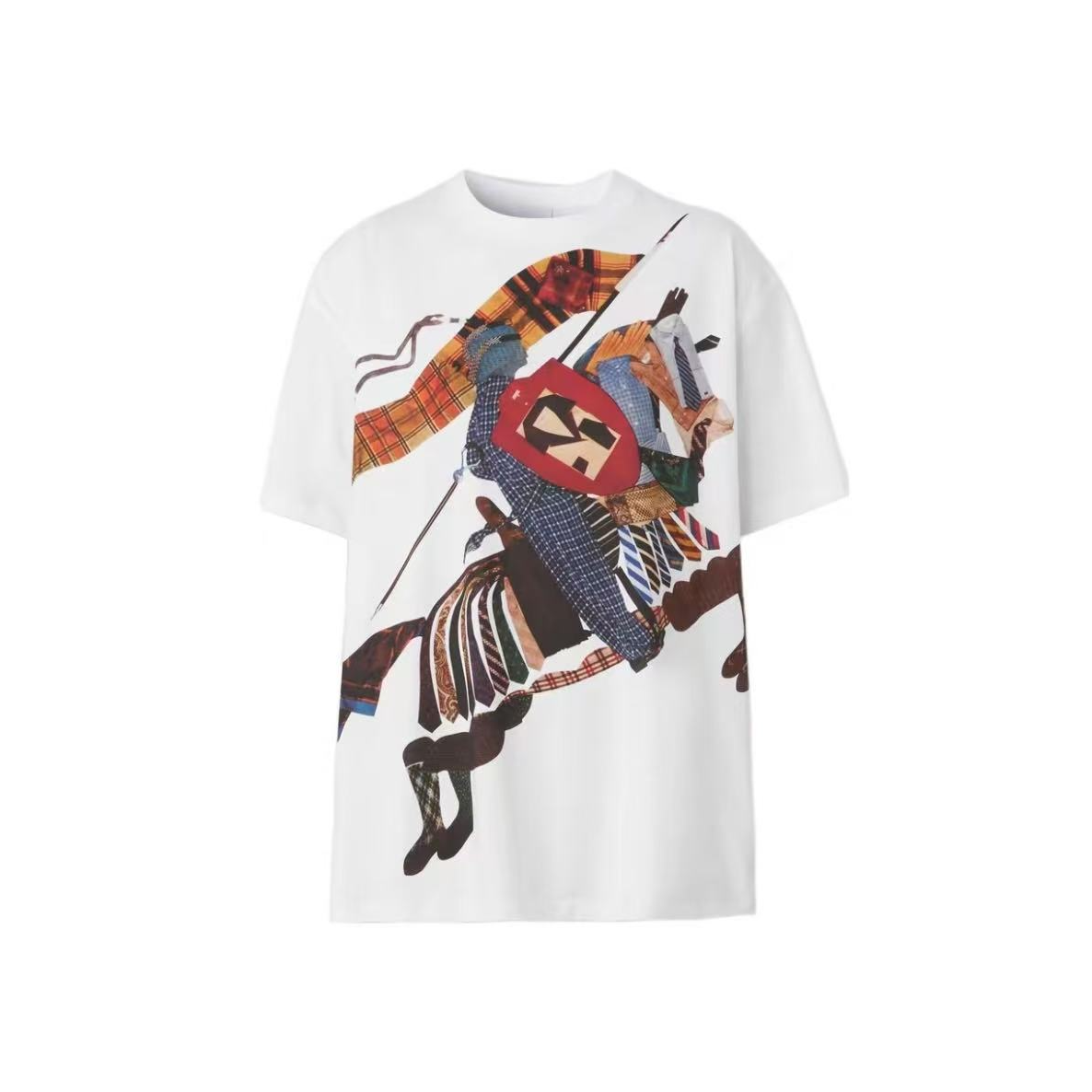 BURBERRY 女士白色圆领短袖T恤衫80649521