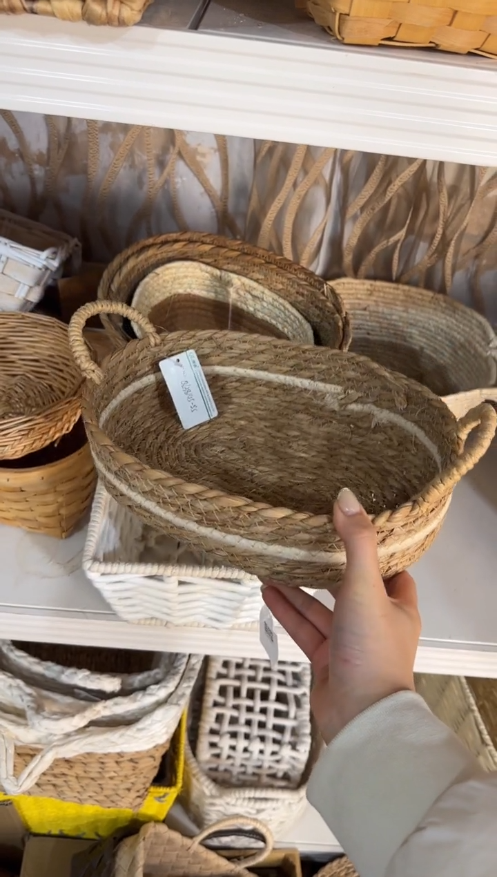 7**?微瑕捡漏 草编双耳椭圆盘