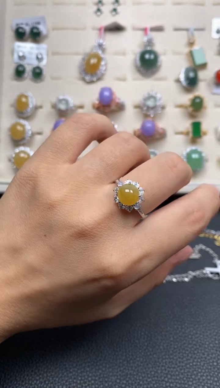 【闪购商品】翡翠戒指银S925镶嵌1111111