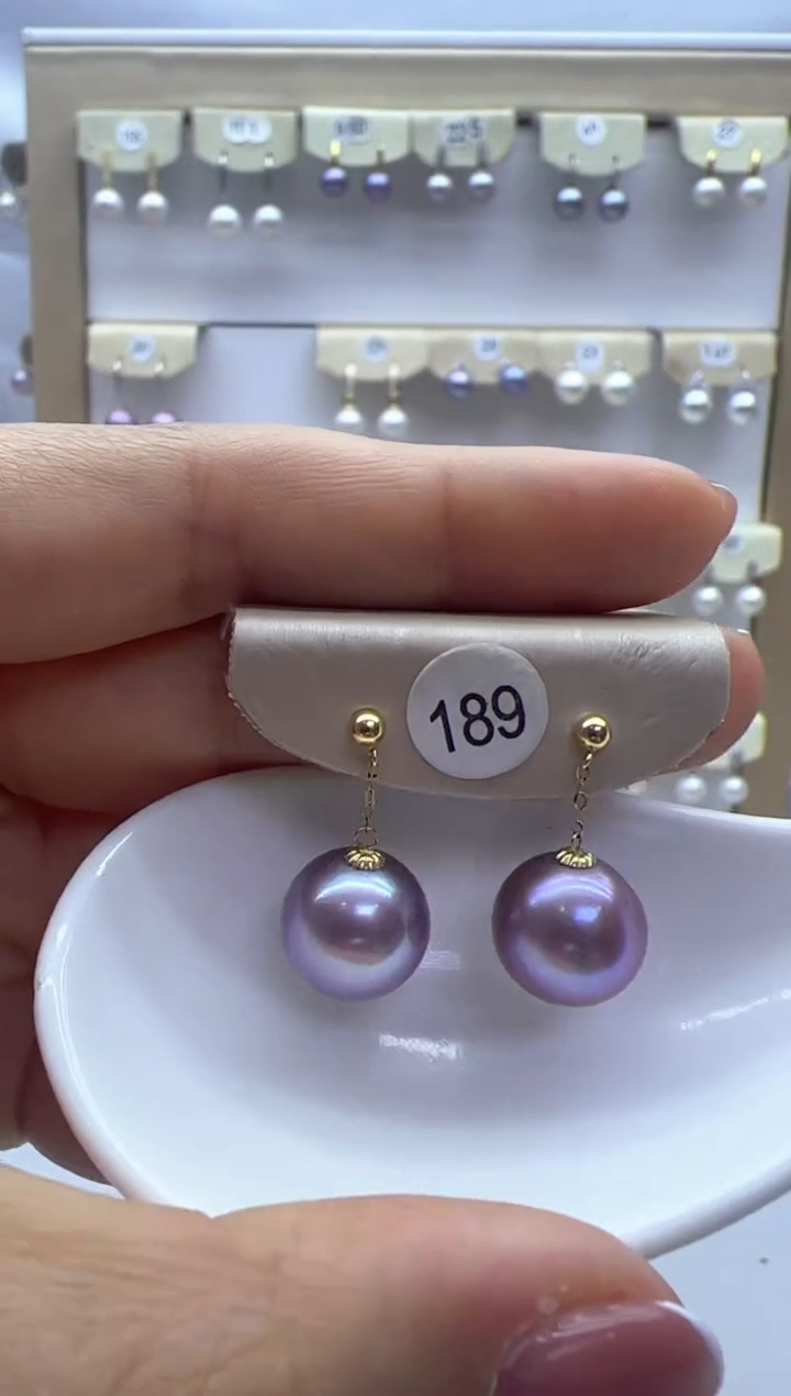 【闪购商品】淡水珍珠耳饰18K金镶嵌189