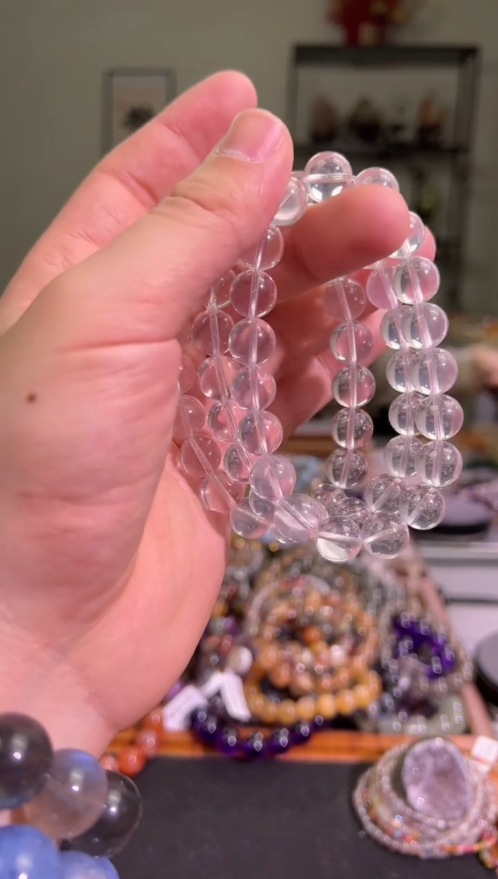 【闪购商品】芙蓉石手串未镶嵌11+mm粉水晶手串（多样性发其一）