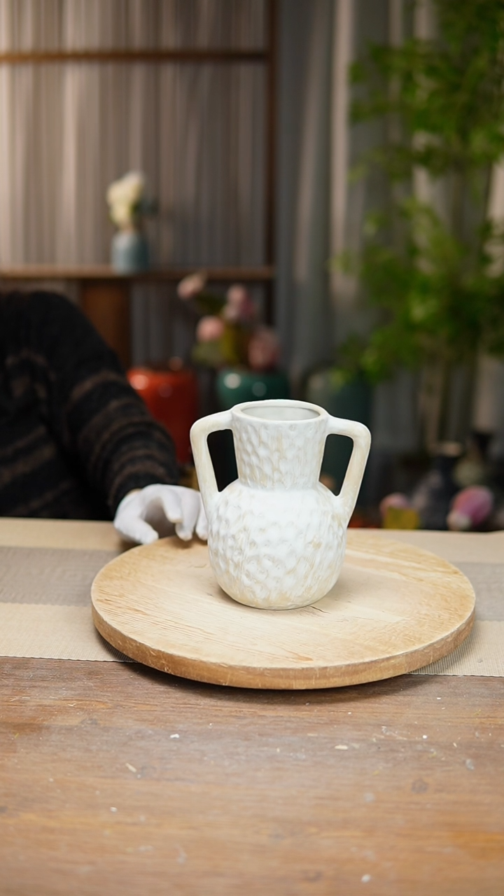 【闪购商品】陶瓷 花器陶瓷花瓶手捏瓶008瑕疵 