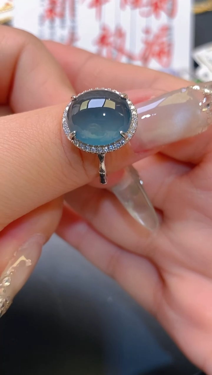 【闪购商品】翡翠耳饰银S925镶嵌天然A货翡翠1