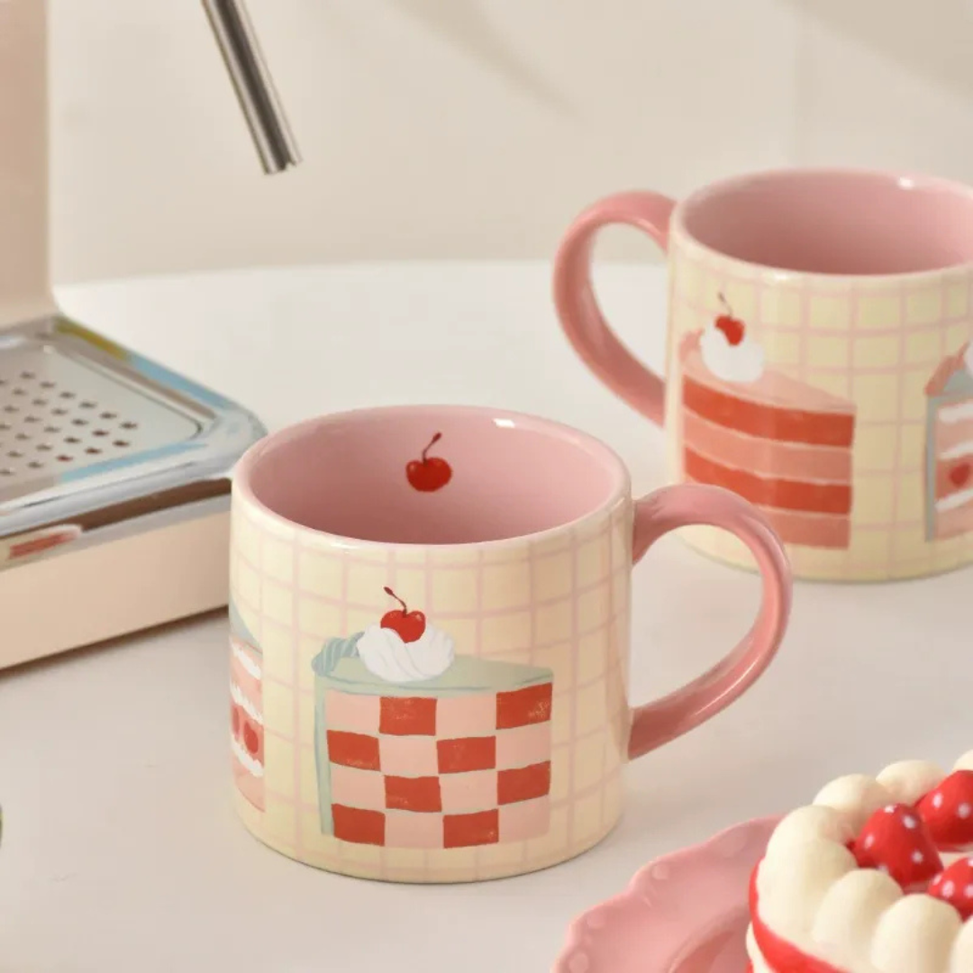 FuRui 【樱桃蛋糕】 冬季圣诞ins风可爱礼物清新马克杯杯子