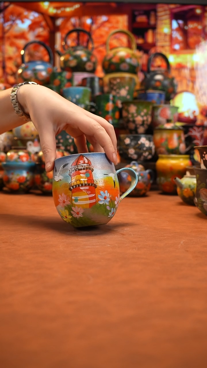 油画   釉下彩  杯子