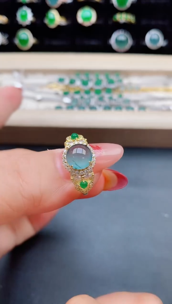 【闪购商品】翡翠戒指银S925镶嵌1321321