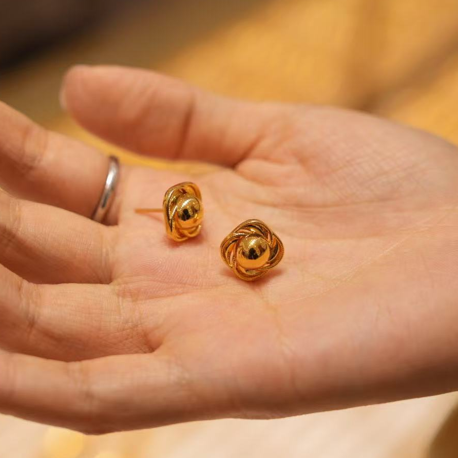 【巧玲专属】足金999四叶草金珠耳钉 经典时尚百搭 2.11