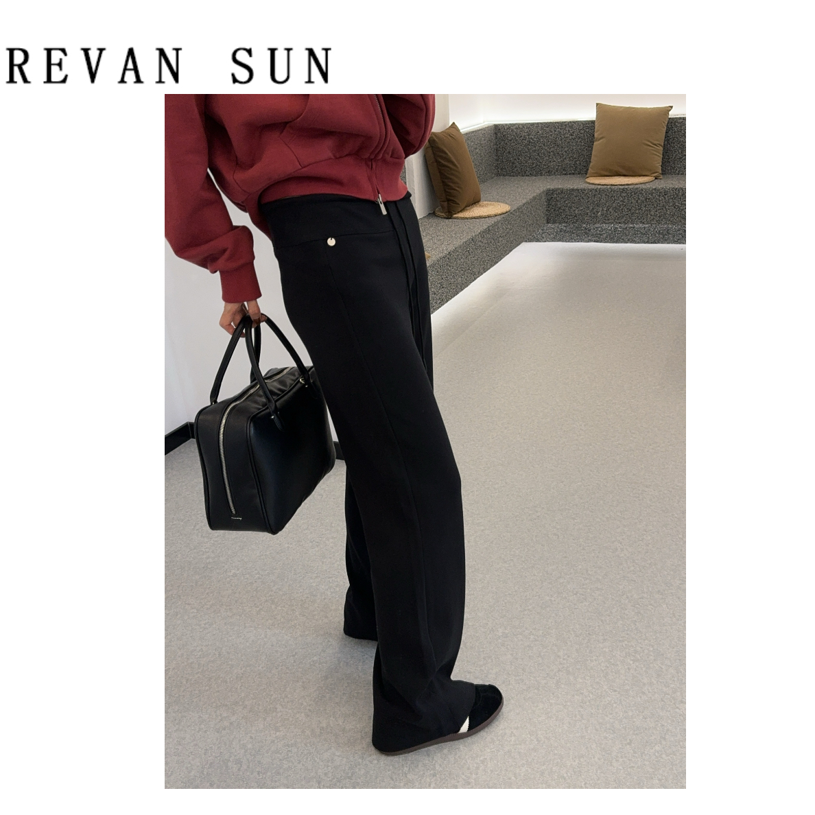 ［REVAN SUN］-大骨架穿搭 宽腰休闲裤16549