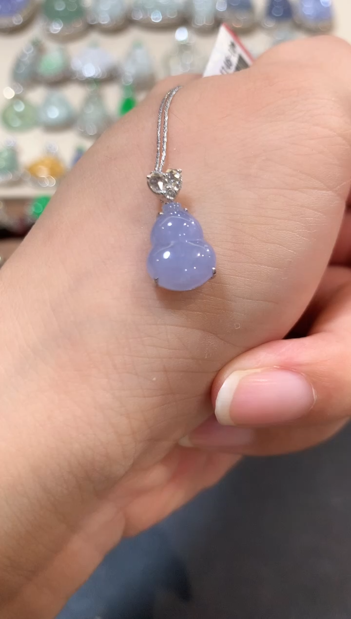 翡翠18K金镶嵌吊坠(不含链)b56紫色有色差多样性一件发货