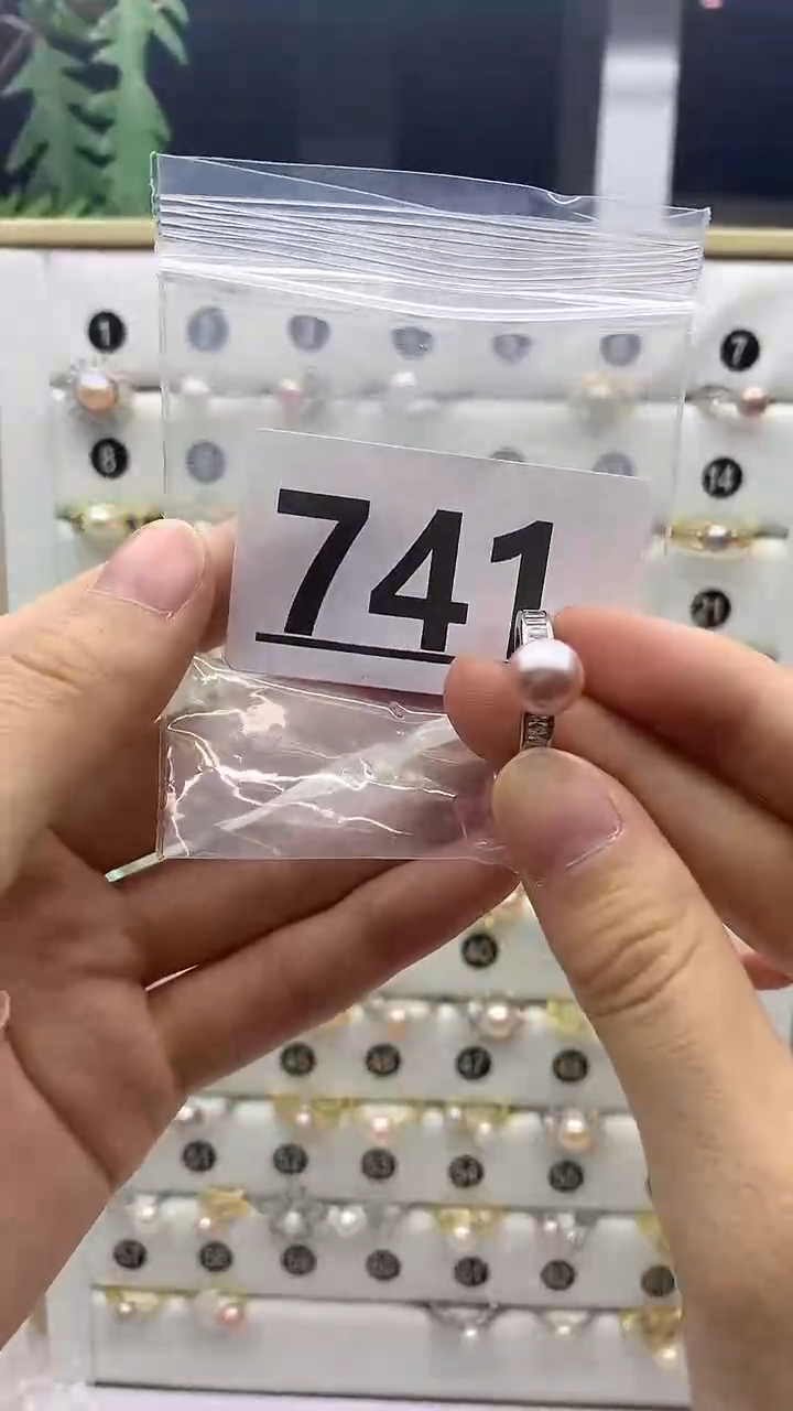 合金戒指淡水珍珠741