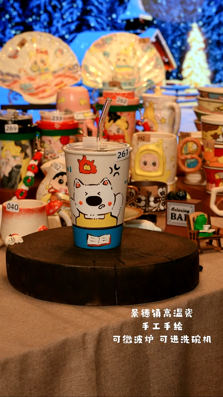 陶瓷261景德镇设计师款高温陶瓷手工手绘餐具盘子