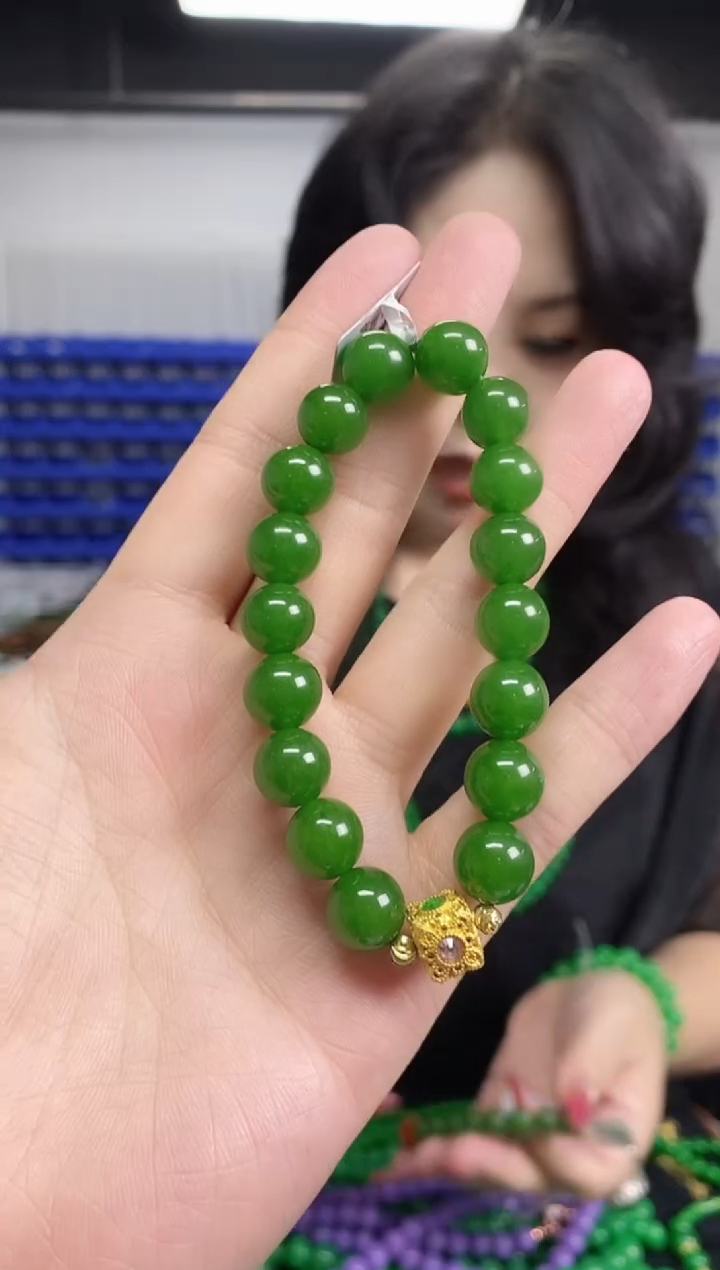 手链未镶嵌和田玉（碧玉）闪购链接 多样性发其一颜色微差