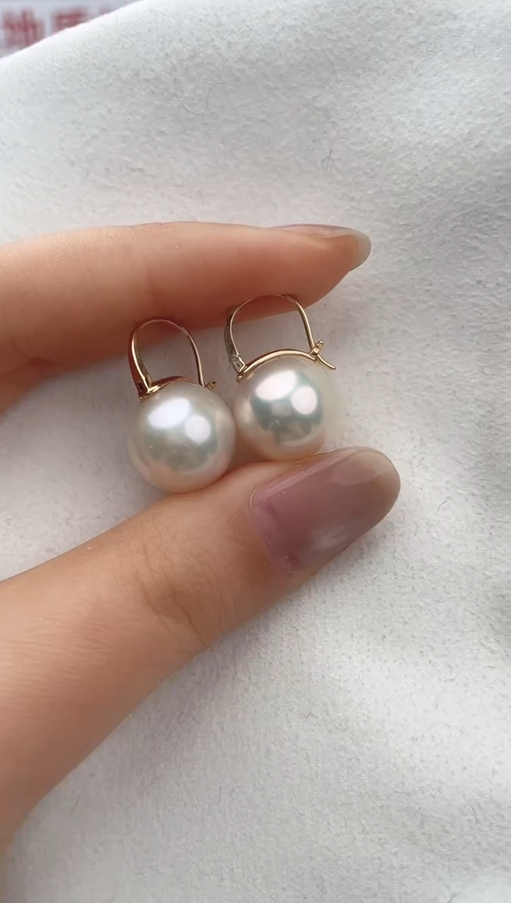 【闪购商品】淡水珍珠耳饰18K金镶嵌1