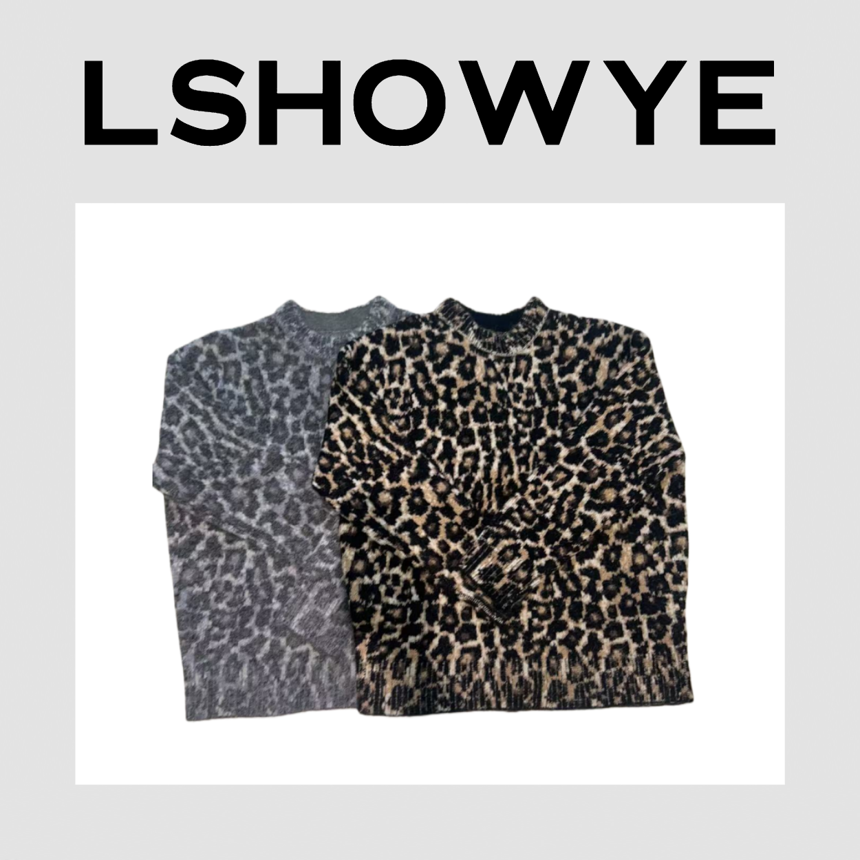 LSHOWYE｜豹纹针织套头毛衣  867046