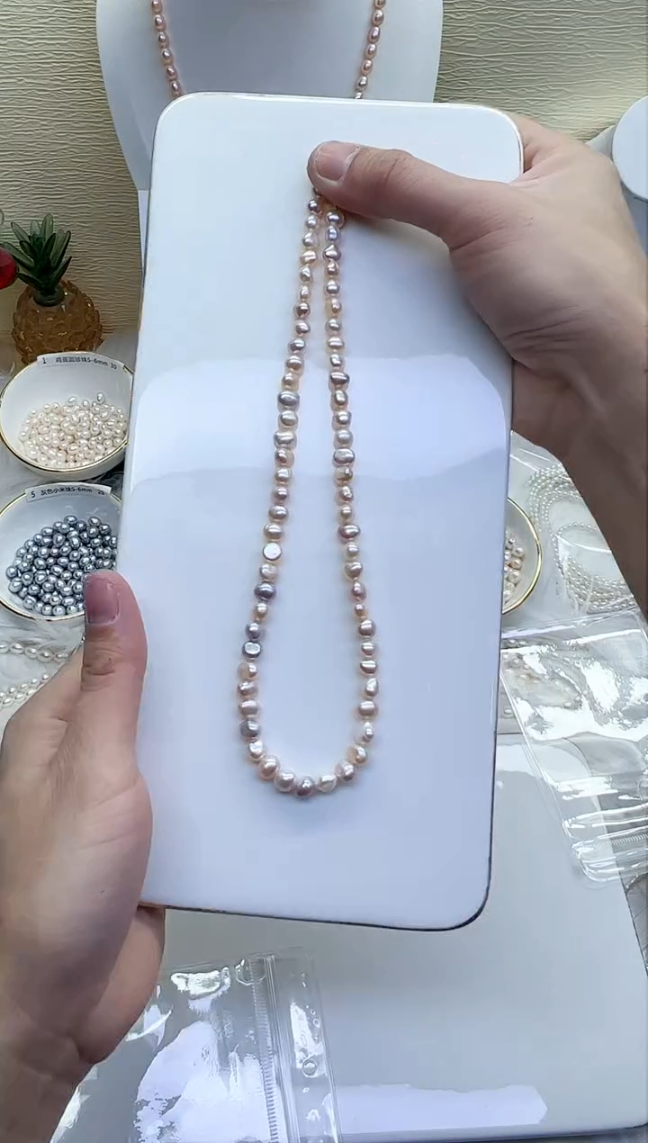 【闪购商品】淡水珍珠项链未镶嵌糖果巴洛克6mm