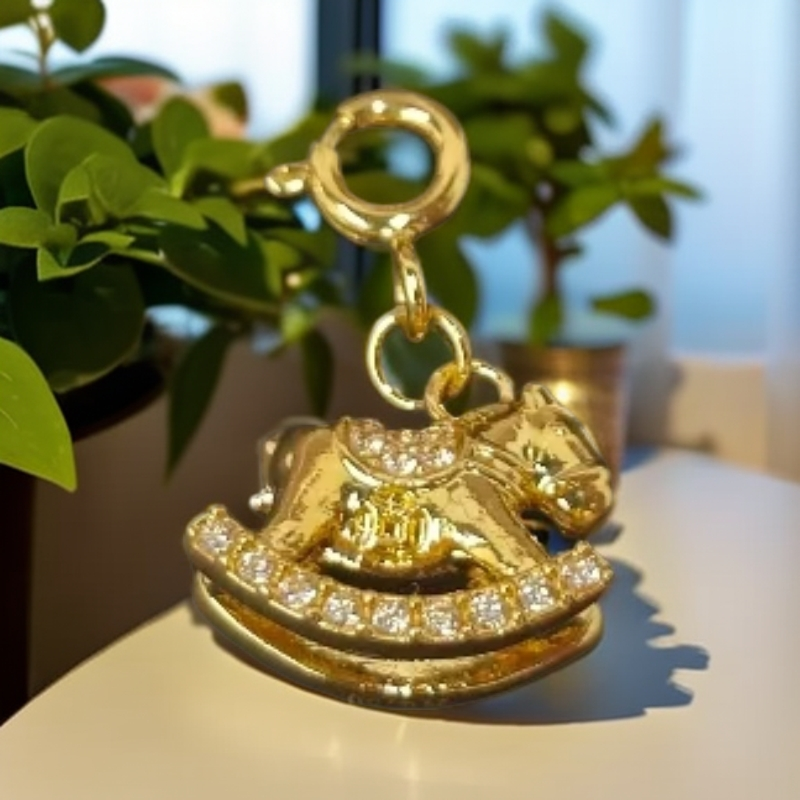 18K金旋转木马提溜配件diy