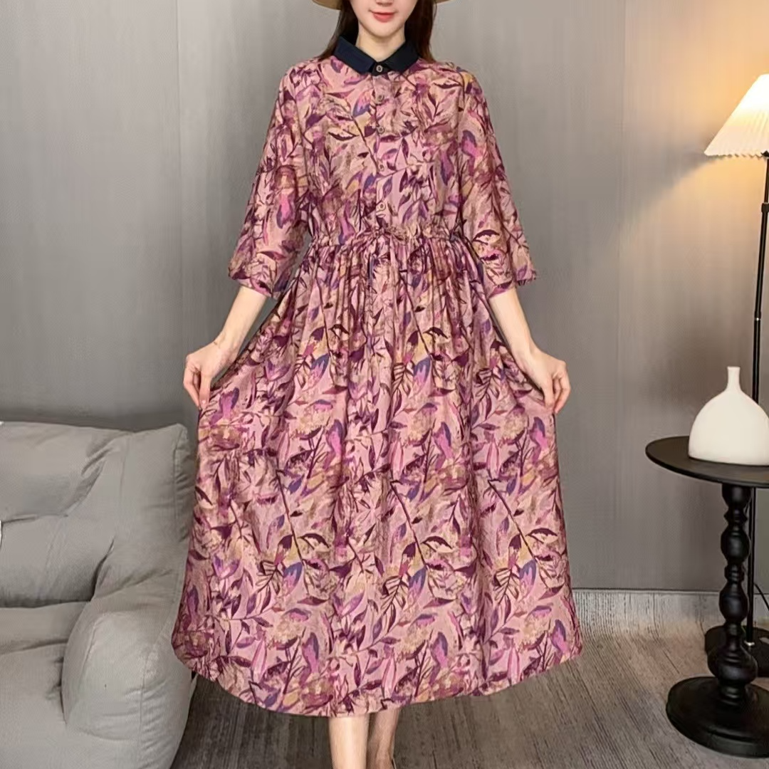 11562新款夏季气质减龄碎花洋气连衣裙QZ