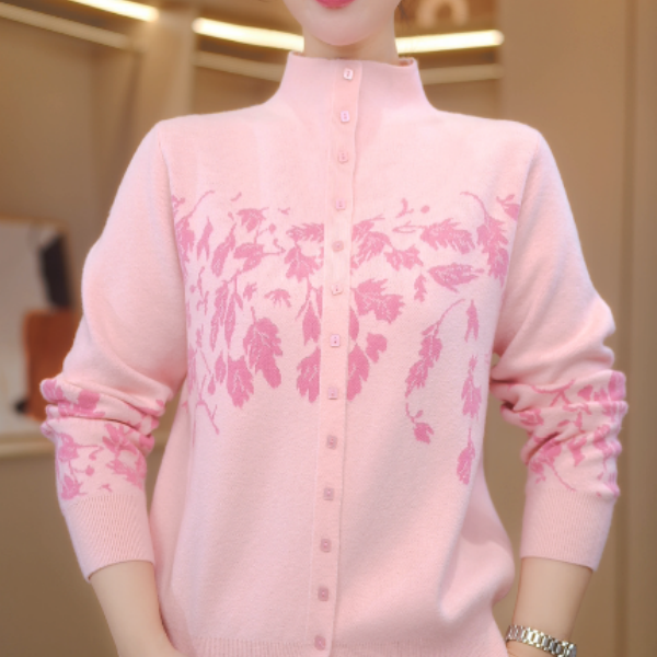 MY833林间絮语2025秋新款毛衣女漂亮套头立领上衣女外搭气质保暖