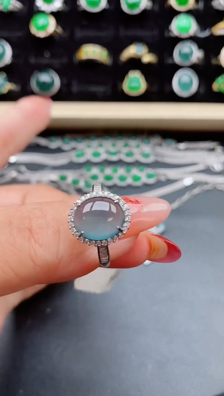 【闪购商品】翡翠戒指银S925镶嵌5080805
