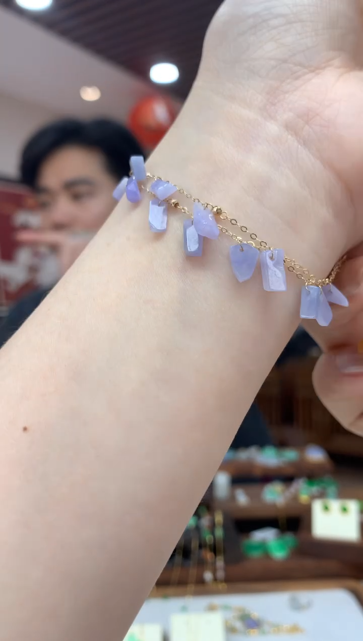 【闪购商品】翡翠手链18K金镶嵌手链多样性发货1件