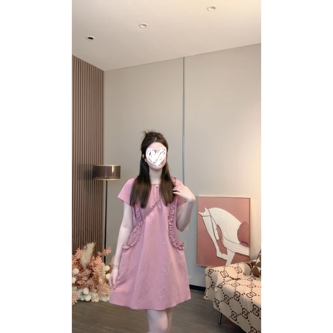 【心动浅夏】夏日新款清新显瘦遮肉通勤连衣裙1471