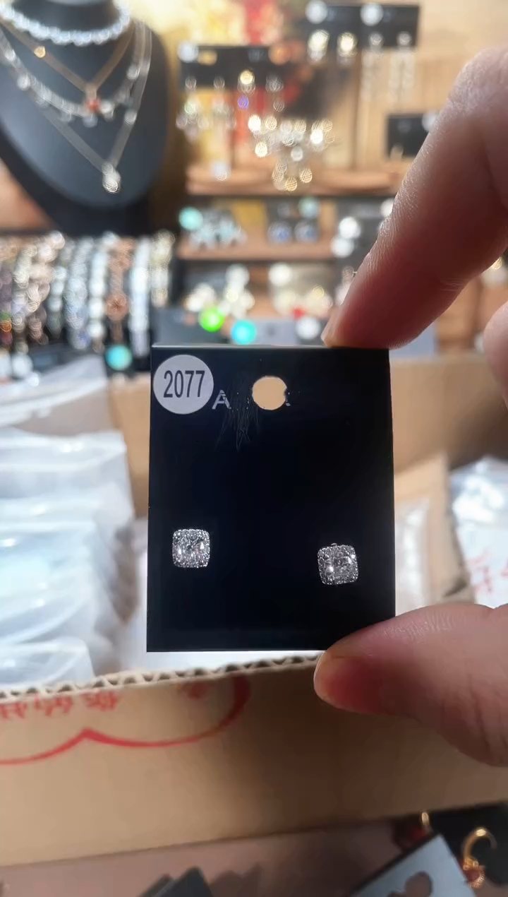 合金925银锆石豆2077