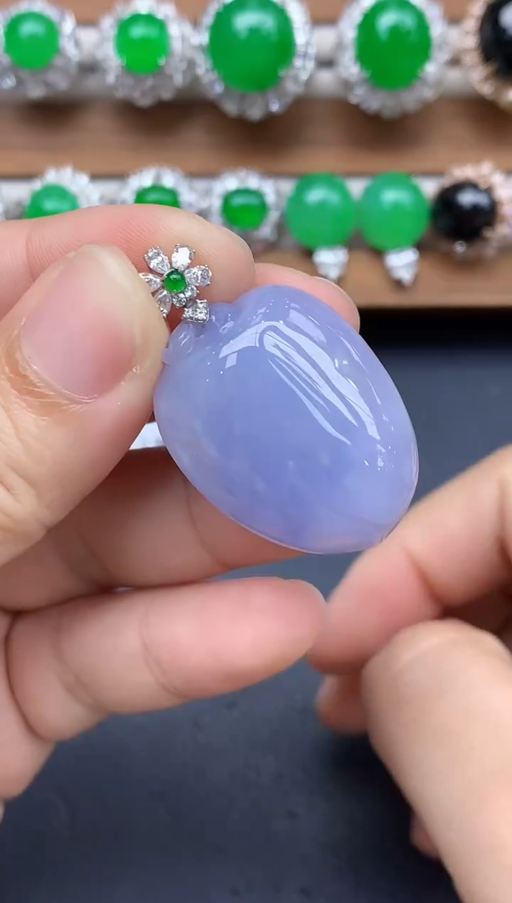 颈饰18K金镶嵌翡翠582-中国好珍宝