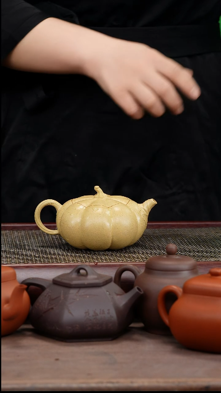 【闪购商品】紫砂茶壶全手工本绿泥超薄胎南瓜壶