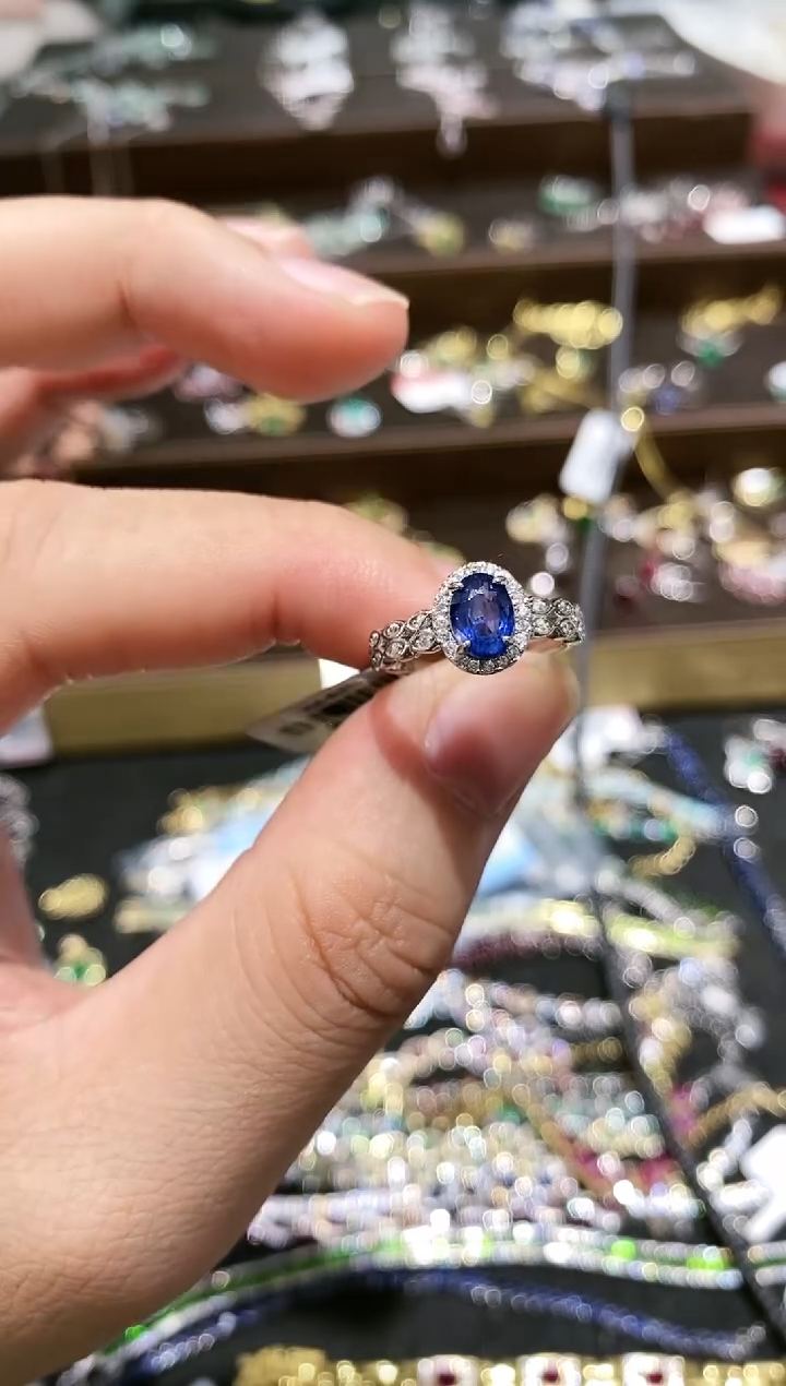 【闪购商品】蓝宝石戒指银S925镶嵌戒指