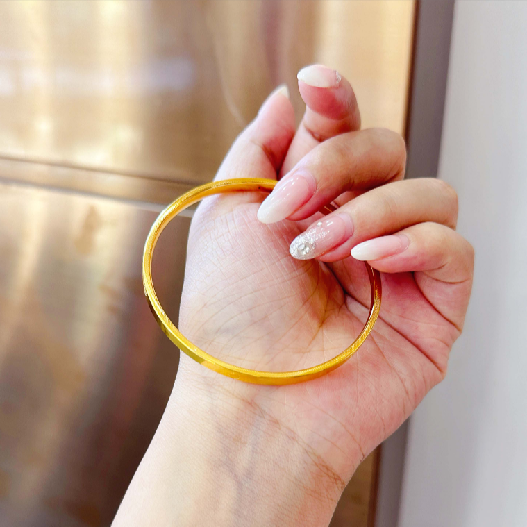 卡家一字光面光面古法素圈足金999投资金条攒黄金正圈少补