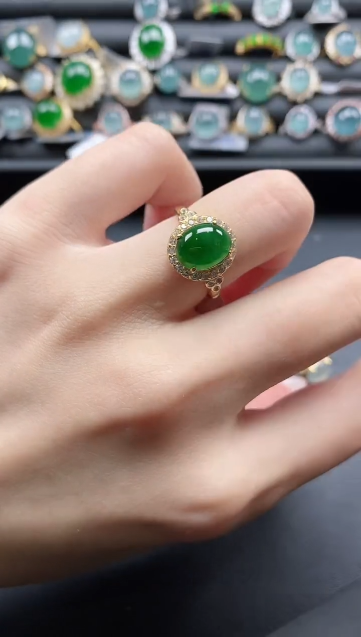 【闪购商品】翡翠戒指银S925镶嵌1111