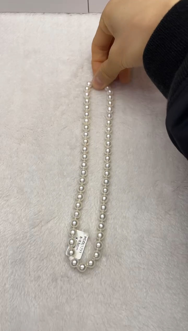 海水珍珠银S925镶嵌项链AK8-8.5mm（多样性发一）