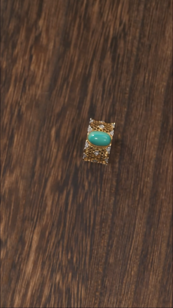 【闪购商品】绿松石戒指18K金镶嵌1