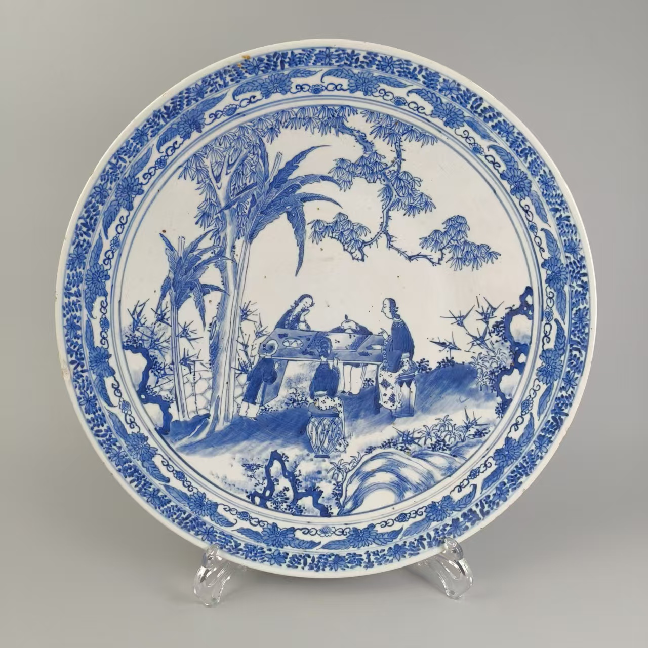 清 咸丰青花人物赏盘YH-0149-直径41