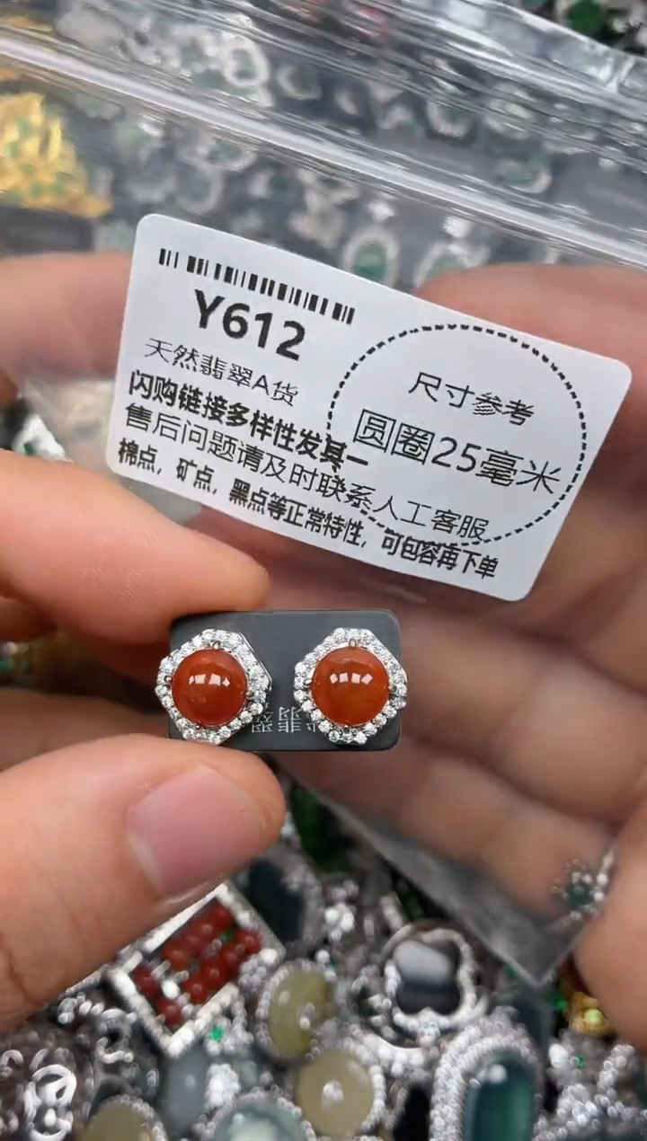 颈饰未镶嵌翡翠Y612耳钉