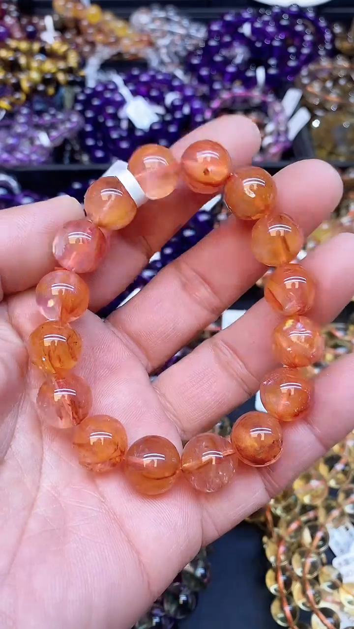 【闪购商品】水晶手链未镶嵌a88 红胶花12mm