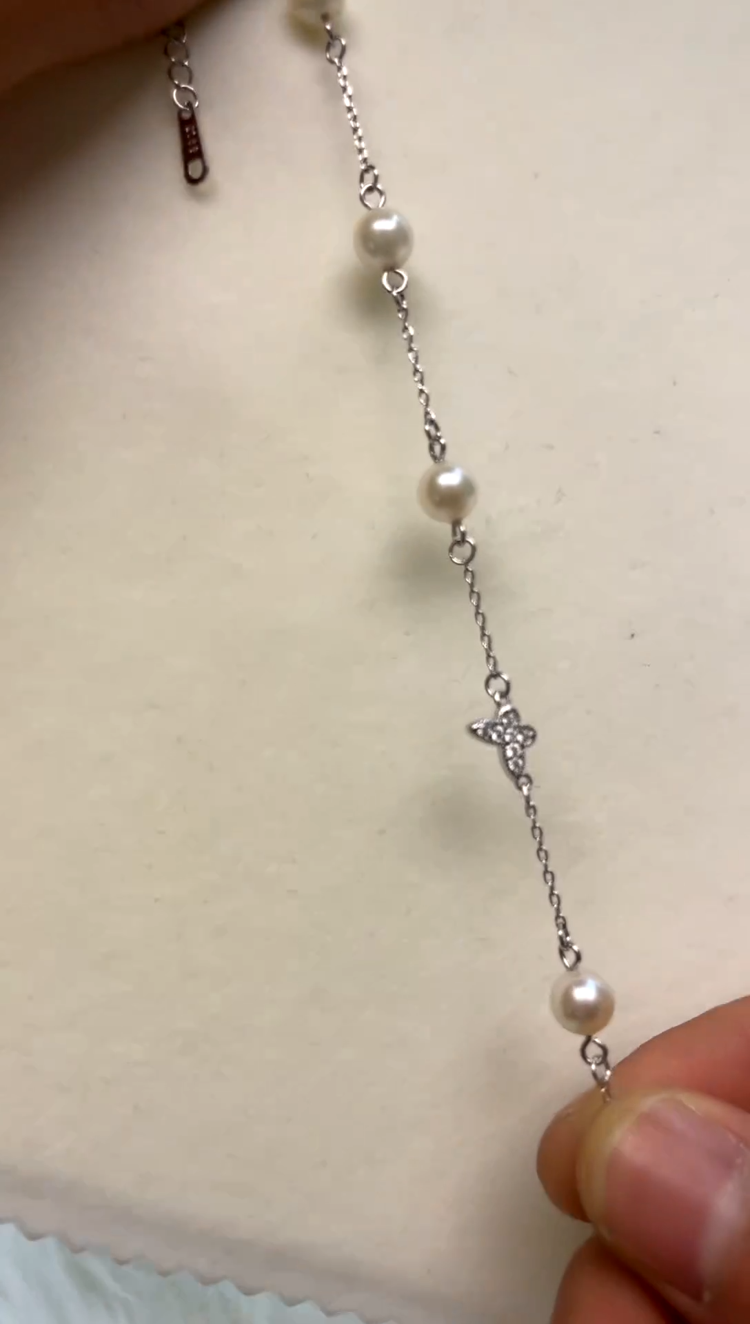 银S925镶嵌手绳海水珍珠 6-7