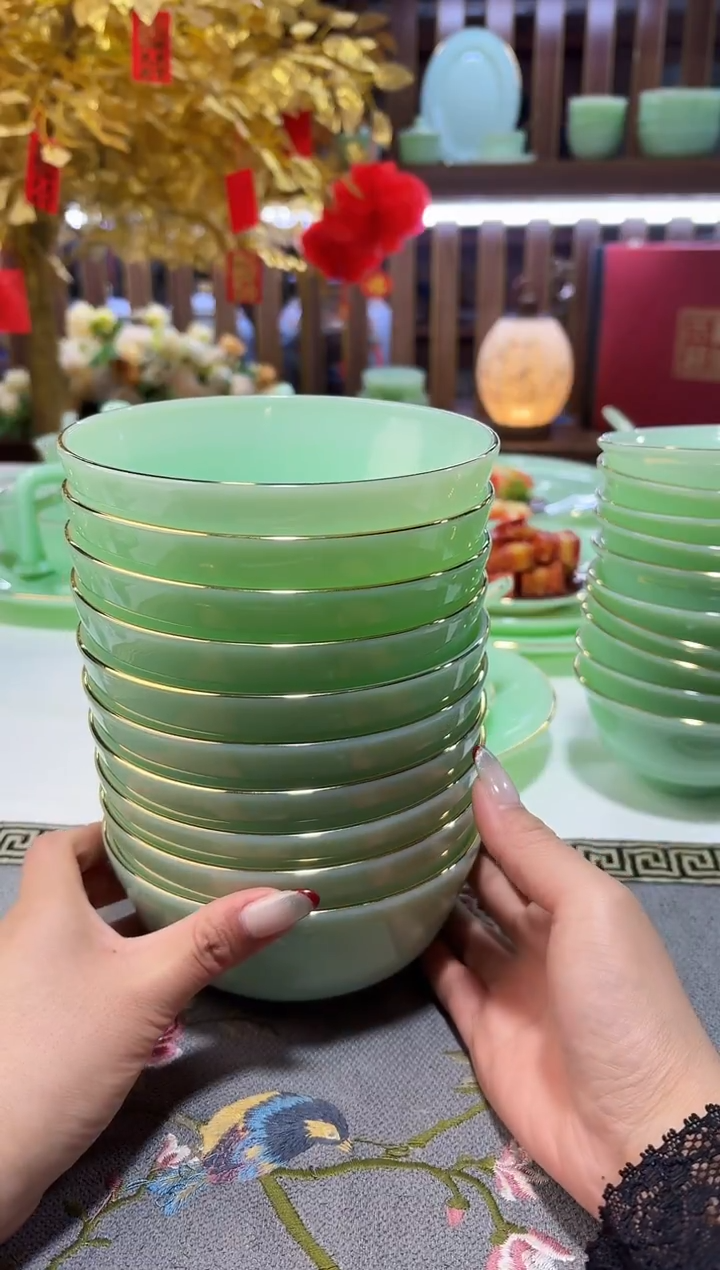 玉瓷5.5英寸饭碗10个