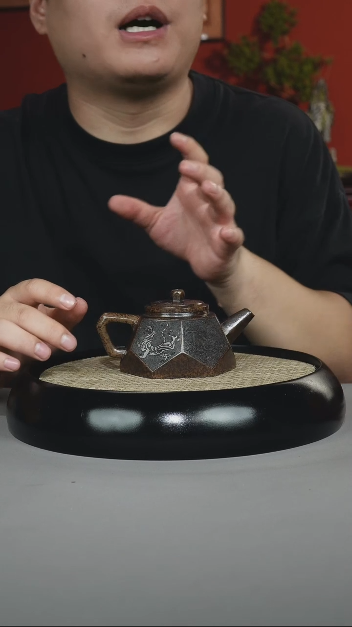 茶壶紫砂 古乌泥 钻石 四大神兽