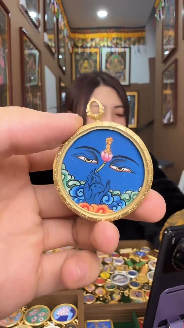 吊坠金刚手手-纯手绘唐卡