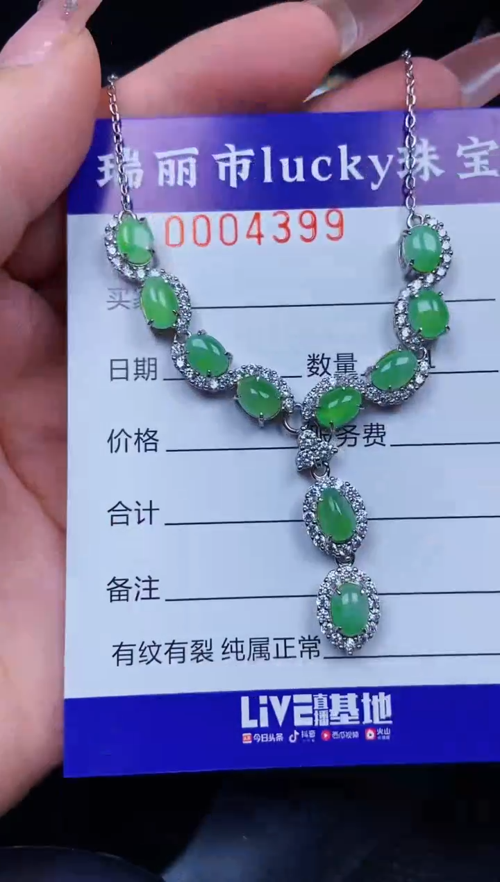 翡翠银S925镶嵌颈饰4399