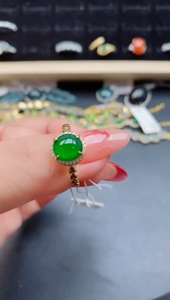 【闪购商品】翡翠戒指银S925镶嵌1211
