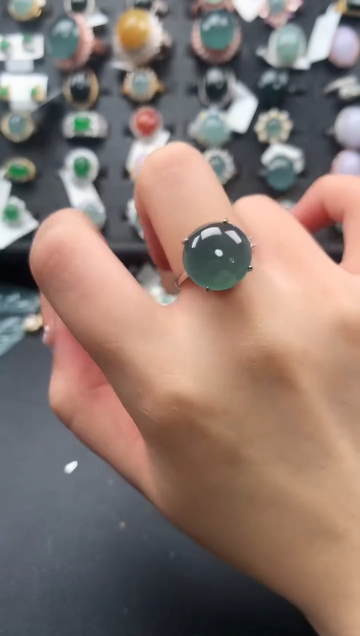 【闪购商品】翡翠戒指银S925镶嵌5241