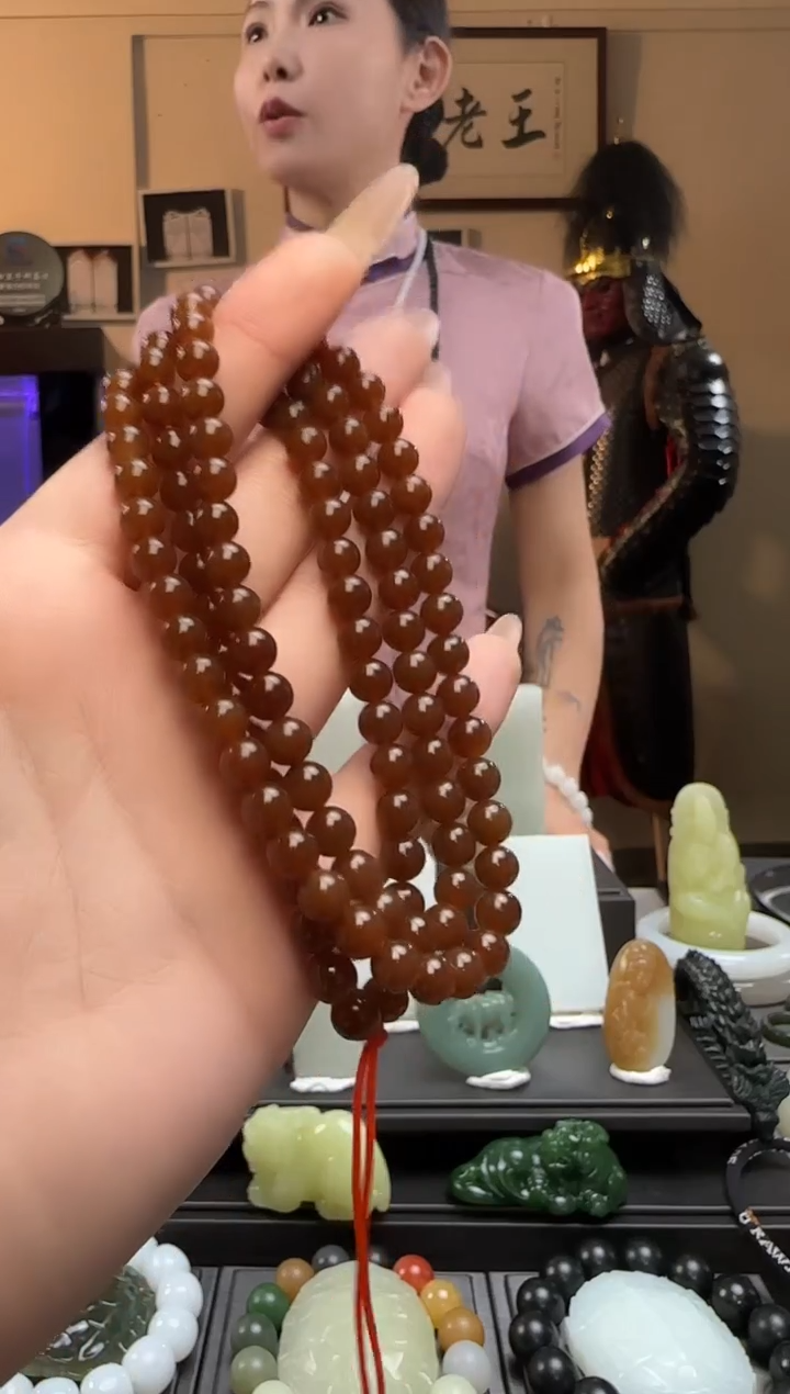 【闪购商品】和田玉糖圆珠未镶嵌长链